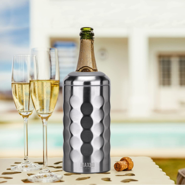 Wine Chiller Single Bottle Stainless Steel Iceless Cooler Insulated Wine Bottle Keep Wine Cold up to 6 Hours Fits Most Wine Bottles Gift for Wine Lovers Rapid and Portable - Image 7