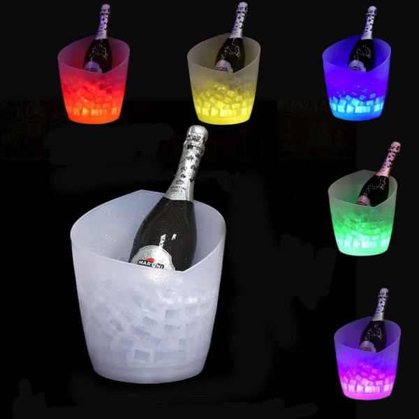 LED Ice Bucket,  Upgraded 5L Large Capacity Lighted Ice Bucket with Automatic 7 Colors Changing for Party/Home/Bar/ KTV Club, Waterproof Wine Ice Bucket Beer Drink Containers (Battery-Powered) - Image 7