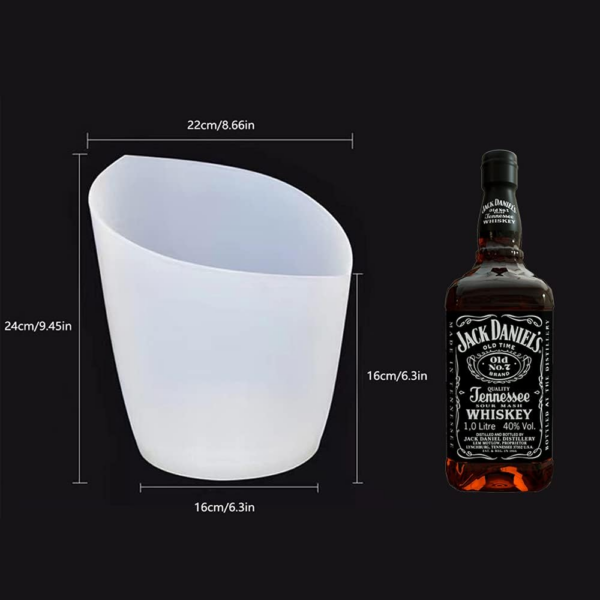 LED Ice Bucket,  Upgraded 5L Large Capacity Lighted Ice Bucket with Automatic 7 Colors Changing for Party/Home/Bar/ KTV Club, Waterproof Wine Ice Bucket Beer Drink Containers (Battery-Powered) - Image 3