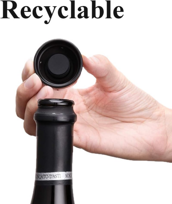 [2 Pack] Champagne Stopper, Professional Bottle Sealer for Champagne Cava, Silicone Sealed Wine Bottle Stopper, Best Wine Champagne Accessories for Sparkling Champagne for Christmas Gifts - Image 4