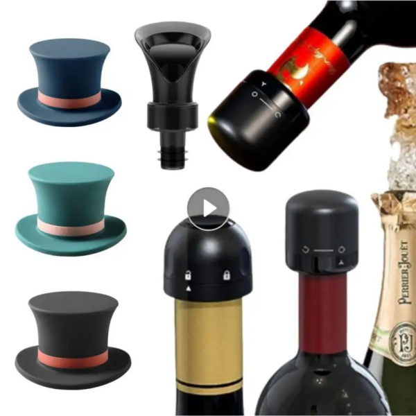 Bar Wine Bottle Stopper Wine Bottle Plug Champagne Stoppers Bottle Wine Stoppers for Bottles Wine Vacuum Pump Bottle - Image 2