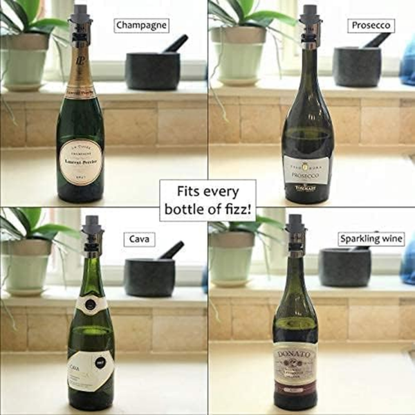 Champagne Stopper by  Bottle Sealer with a Built in Pressure Pump for Prosecco, Cava,And Sparkling Wine. Let the Cork Fly and Keep Your Fizz’S Bubbles. Stainless Steel, Accessories for Champagne - Image 2