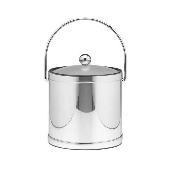 Mylar Polished Chrome 3 Qt. Ice Bucket with Lucite Cover