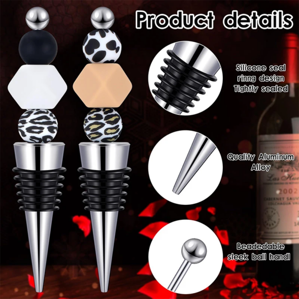 30Pcs Bottle Stopper DIY Beaded Wine Bottle Stopper Sealed Fresh-Keeping Wine Champagne Stopper - Image 3