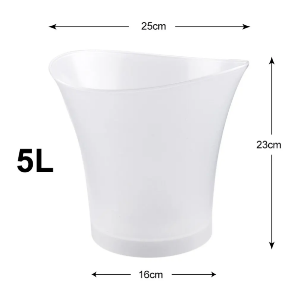 5L 6 Color LED Ice Bucket Waterproof Plastic Light up Champagne Beer Buckets for Bars Nightclubs Night Party - Image 7