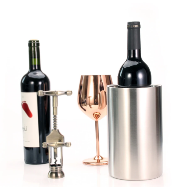 Wine Cooler- Ice Bucket Double Wall Stainless Steel - Multipurpose Use as Kitchen Utensil Holder and Flower Vase - Image 5
