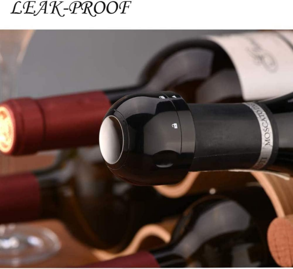 1Pcs Wine Vacuum Pump Stoppers with Time Scale Record + 2Pcs Champagne Stoppers,Reusable Bottle Preserver Cork Keeps Wine Champagne Sparkling Wine Fresh Reusable Wine Champagne Preserver - Image 2