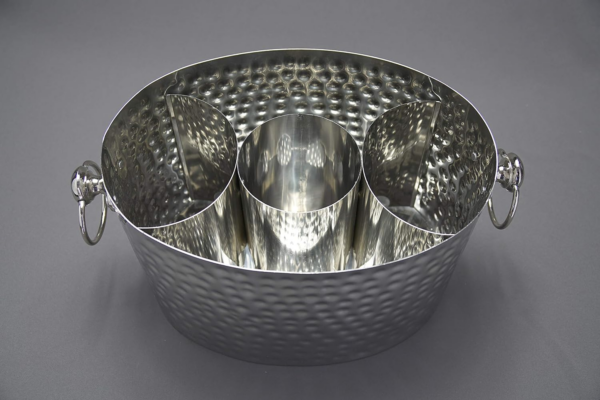 3-Bottle Wine Chiller Ice Bucket | Keeps Wine & Champagne Bottles Cold without Touching Ice | Handcrafted Artisan Design | Patented Technology | Stainless S - Image 3