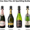 Champagne Stoppers 2Pack - Stainless Steel Sparkling Wine Bottle Stopper with Pure Silicone Air Tight Seal - Professional Wine Saver for Champagne，Prosecco and Cava (Black) - Image 5