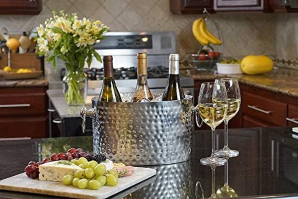 3-Bottle Wine Chiller Ice Bucket | Keeps Wine & Champagne Bottles Cold without Touching Ice | Handcrafted Artisan Design | Patented Technology | Stainless S - Image 4