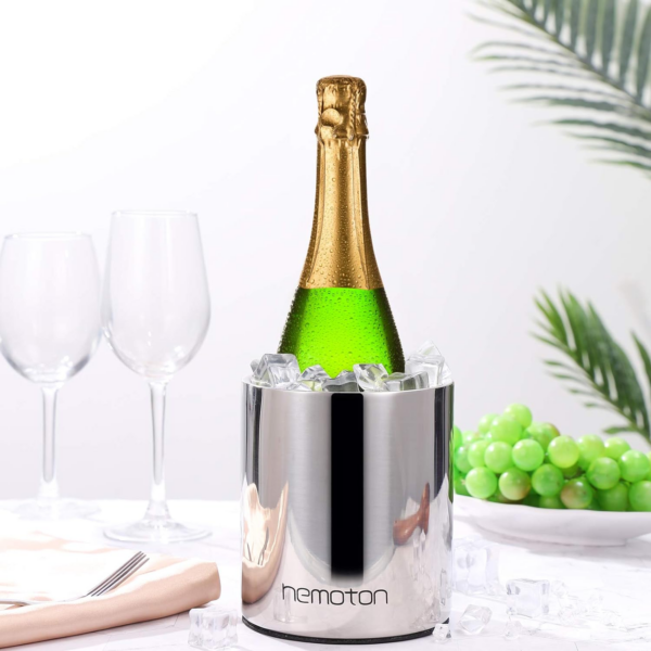 Wine Chiller Bucket, Stainless Steel Double Wall Wine Cooler, 1 Littre, Keep Wine Cold, Insulated Champagne Beer Ice Bucket, Wine Accessories for Party, Home, Club, Bar - Image 6