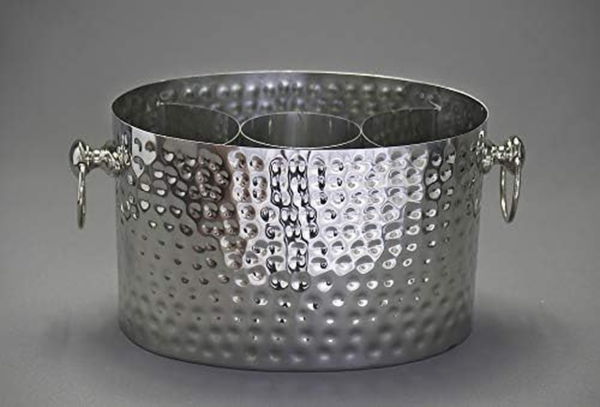 3-Bottle Wine Chiller Ice Bucket | Keeps Wine & Champagne Bottles Cold without Touching Ice | Handcrafted Artisan Design | Patented Technology | Stainless S - Image 2