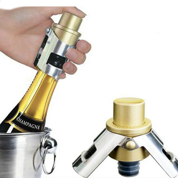 Stainless Steel Champagne Stopper Cork Sparkling Wine Bottle Plug Sealer Push-Type Inflatable Cap Bottle Opener Bar Accessories - Image 4