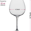 Red Wine Glass, Large Balloon Bowl, Lead-Free Crystal, Long Stem, Thin Rim, 22-Ounces, Set of 4 - Image 7