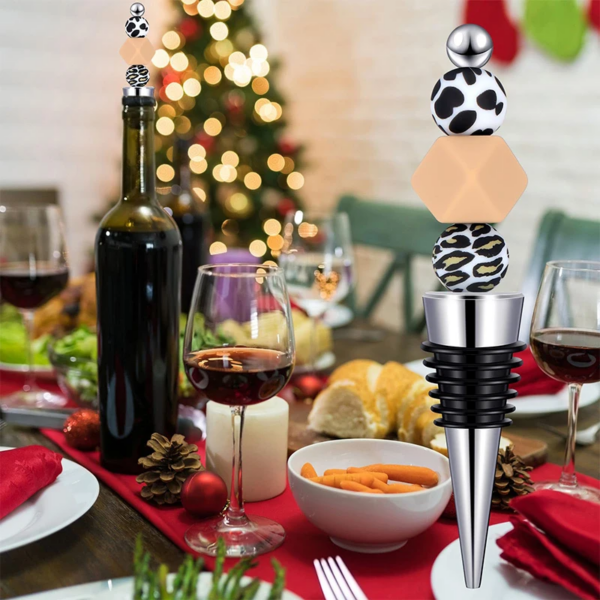 30Pcs Bottle Stopper DIY Beaded Wine Bottle Stopper Sealed Fresh-Keeping Wine Champagne Stopper - Image 4
