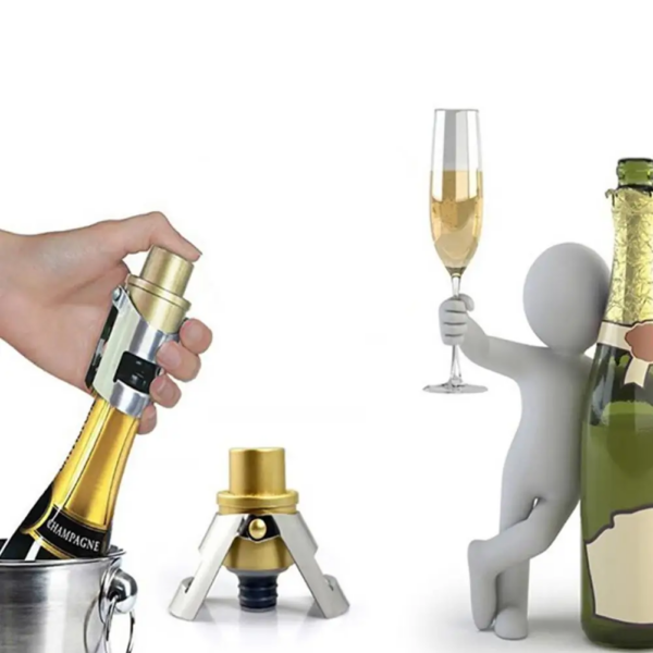 Stainless Steel Champagne Stopper Cork Sparkling Wine Bottle Plug Sealer Push-Type Inflatable Cap Bottle Opener Bar Accessories - Image 2