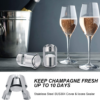 Champagne Stopper with Stainless Steel, Professional Bottle Sealer for Champagne, Cava, Prosecco & Sparkling Wine, Champagne Saver Plug, Compact Champagne Bottle Plug Set of 2 - Image 2