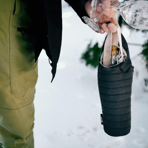 - the Caddy Wine Bag - Wine Chiller & Insulated Bottle Bag, Black & Tan - Image 4