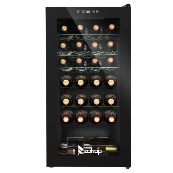 28 Bottle Compressor Wine Cooler and Refrigerator Freestanding Wine Chiller Fridge, Black - Image 2