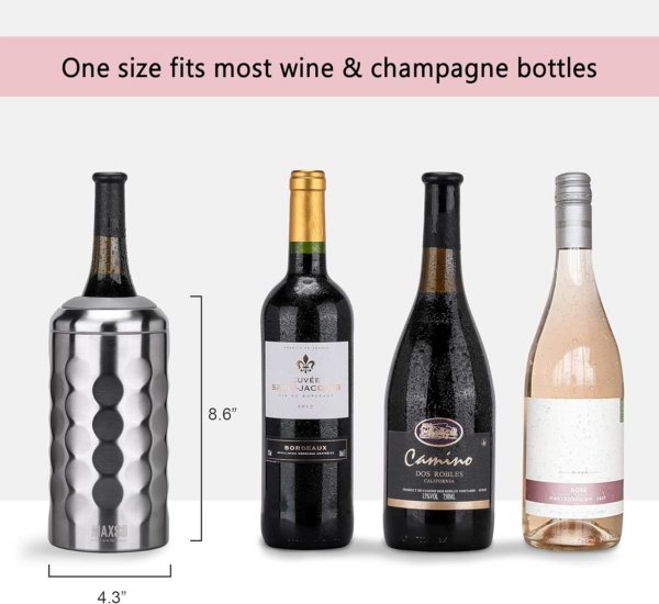 Wine Chiller Single Bottle Stainless Steel Iceless Cooler Insulated Wine Bottle Keep Wine Cold up to 6 Hours Fits Most Wine Bottles Gift for Wine Lovers Rapid and Portable - Image 6