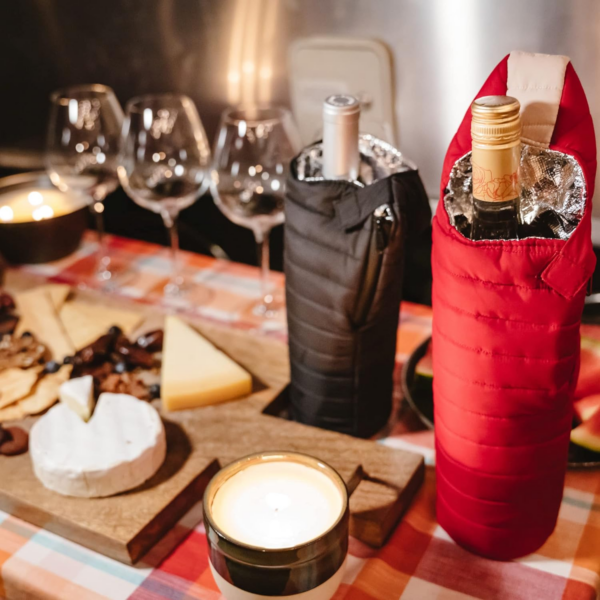 - the Caddy Wine Bag - Wine Chiller & Insulated Bottle Bag, Black & Tan - Image 7