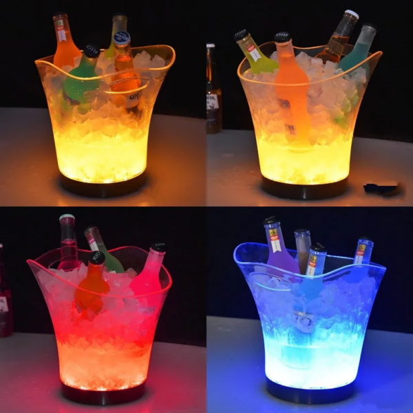 5.5L Rechargeable Ice Buckets Beer Whisky Cooler Colors Changing Cocktail Wine Holder for Party Home Bar Nightclub Supplies - Image 2