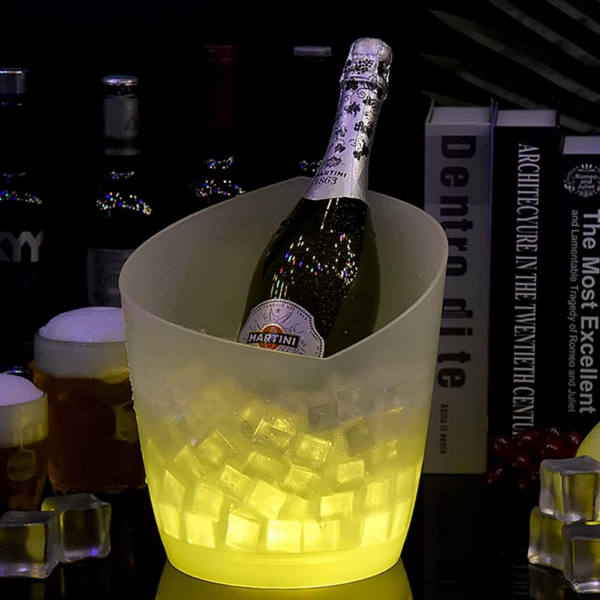 LED Ice Bucket,  Upgraded 5L Large Capacity Lighted Ice Bucket with Automatic 7 Colors Changing for Party/Home/Bar/ KTV Club, Waterproof Wine Ice Bucket Beer Drink Containers (Battery-Powered) - Image 8