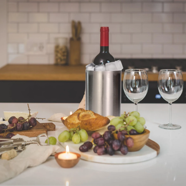 Wine Cooler- Ice Bucket Double Wall Stainless Steel - Multipurpose Use as Kitchen Utensil Holder and Flower Vase - Image 6
