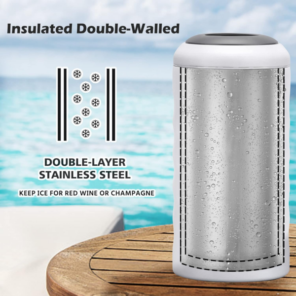 Wine Chiller Single Bottle Stainless Steel Iceless Cooler Insulated Wine Bottle Keep Wine Cold up to 6 Hours Fits Most Wine Bottles Gift for Wine Lovers Rapid and Portable - Image 3