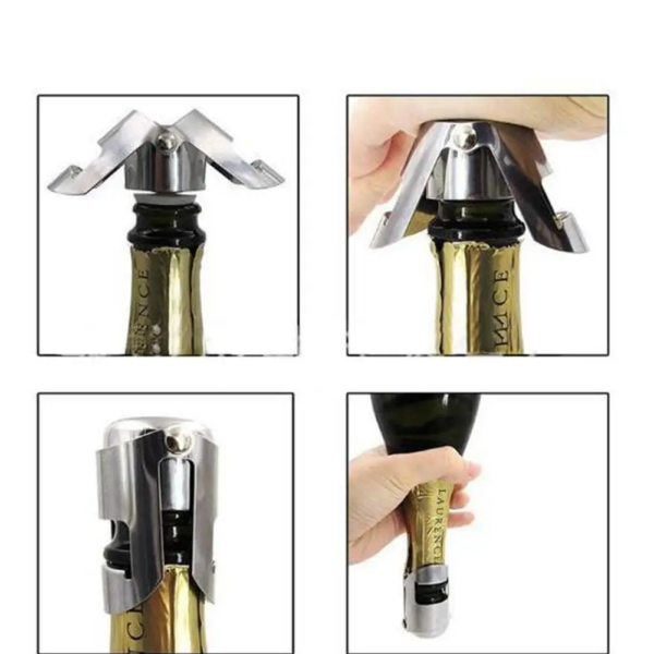 Stainless Steel Champagne Stopper Cork Sparkling Wine Bottle Plug Sealer Push-Type Inflatable Cap Bottle Opener Bar Accessories - Image 6
