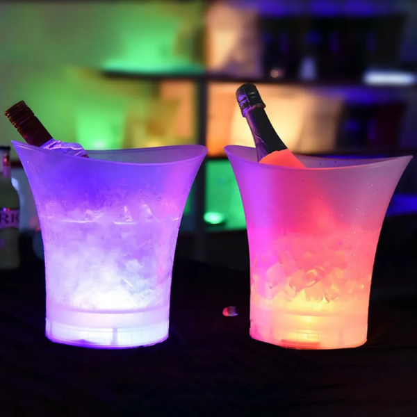 5L 6 Color LED Ice Bucket Waterproof Plastic Light up Champagne Beer Buckets for Bars Nightclubs Night Party - Image 4