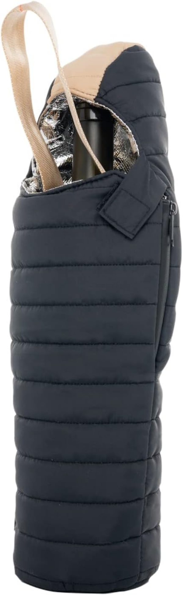 - the Caddy Wine Bag - Wine Chiller & Insulated Bottle Bag, Black & Tan - Image 2