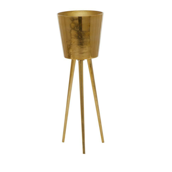 Gold Aluminum Tall Floor Champagne 3 Bottles Ice Bucket - Image 3