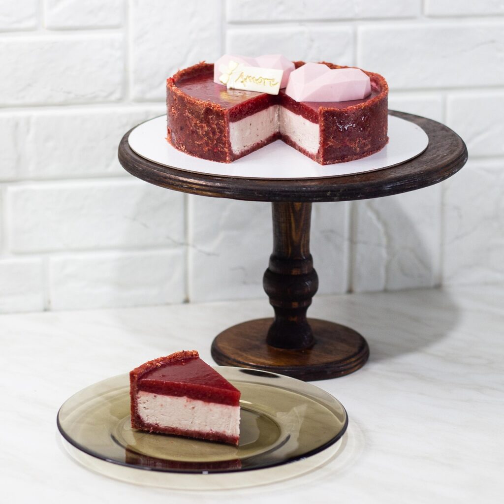 Red velvet cheesecake slice